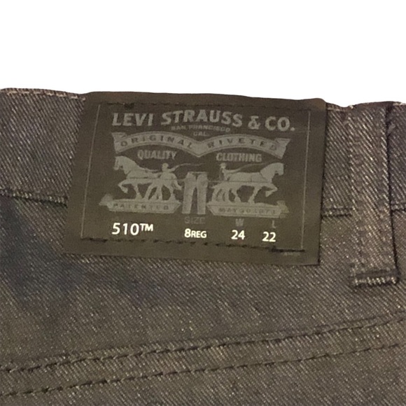 Levi's 510 Skinny Performance Big Boys Jeans 8Reg W24 L22 Dark Gray Jeans - Picture 6 of 9